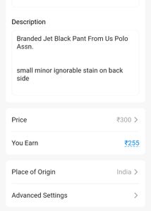 Branded Jet Black Pant From Us Polo Assn.