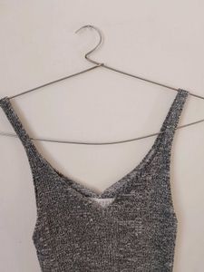 Grey  Aline Branded Crop Top.