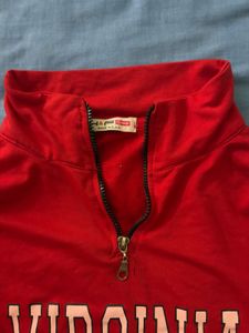 Red Virginia Quarter Zip Sweatshirt