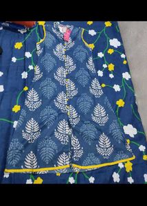 Navy Blue Sleeveless kurta