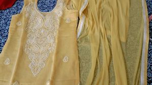 Yellow Embroidered Kurta