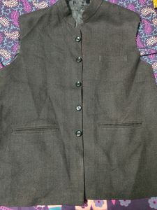 Dark Greyish Brown Check Nehru Jacket (46)