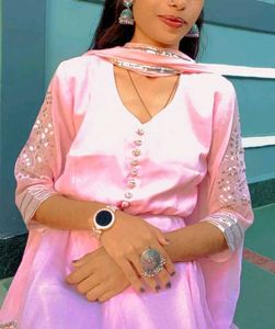Baby Pink Three Piece Dress With Very Soft Cloth