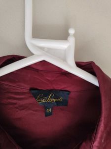 Button Down Burgendy Satin Shirt