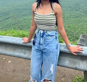 Striped Knit Crop Top
