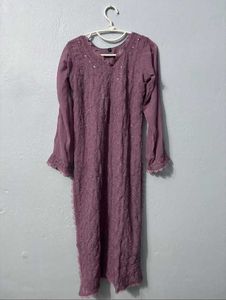 Elegant Purple Embroidered Kurta