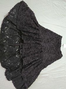 Chic Asymmetrical Lace & Shaggy Skirt