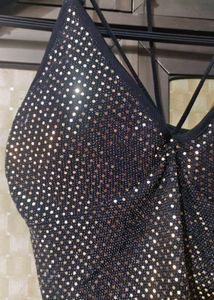 Sparkling Black Crop Top