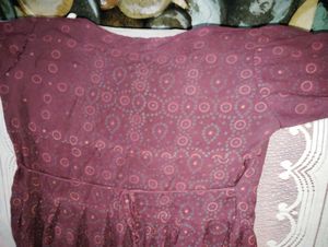 Maroon Printed Dress