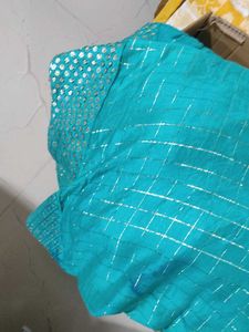 Teal Embellished patiala suit set