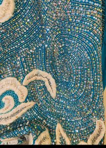 Embroidered Teal Dress Heavy Piece Looms Preety