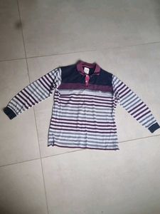Striped Long Sleeve Polo Shirt