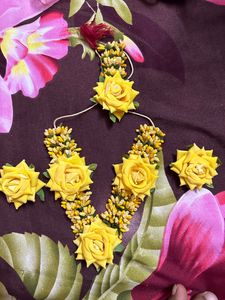 Bridal Haldi Yellow Floral Set