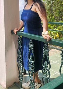 Denim Fit &amp; Flare Dress Savana