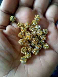 Gold Rhinestone Spacer Beads
