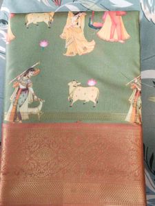 Sage Green Printed Saree