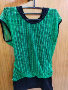 Green Fishnet Top