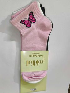 Butterfly Ankle Socks - Pack of 3 M 18 cm