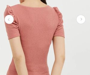 Cute Pink Ruffle Sleeve Top