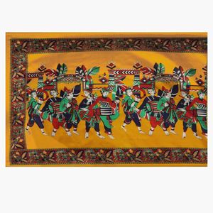 Mysore Art Silk Saree Navy Blue &amp; Mustard