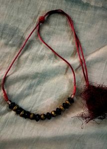 Brass and Garnet Beaded Neckpiece