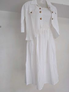 White Dress &amp; Jacket Set - Casual Summer Vibes