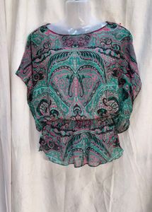 14221. Paisley Print Blouse