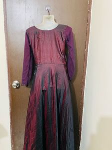 Unique Burgundy Evening Gown