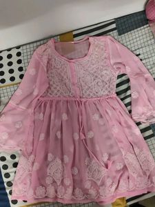 Pink Lucknow Chikan Top