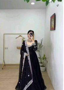 Elegant Black Anarkali Suit with Dupatta