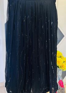 Elegant Black Embellished Skirt