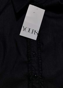 Y2K Vintage Black Ruffle Fitted Shirt