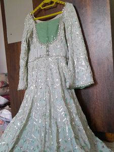 pastel green with multi sequin