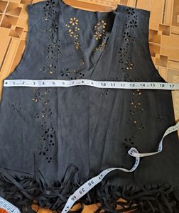 Waterfall Cutwork Black Shrugs