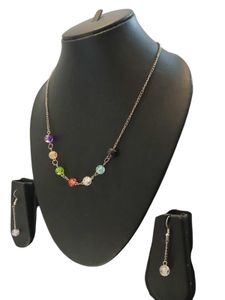Colorful Crystal Necklace &amp; Earring Set