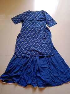 Blue Color Sharara Kurti Set