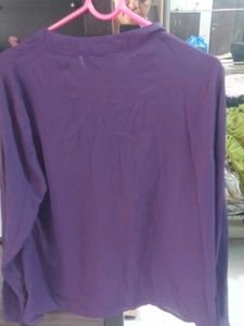 Purple Shein Button-Down Blouse