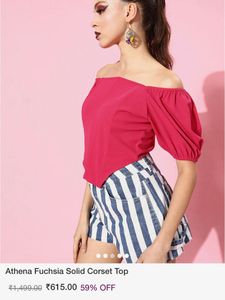 Athena Fuchsia Solid Corset Top