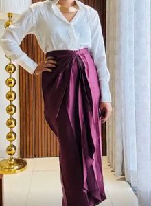 Burgundy Draped Skirt