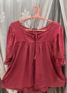 Pink Tie-Neck Top | Clearance sale price drop