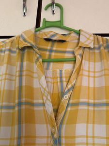 Checkered Yellow Shirt For Women