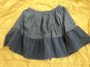 Blue Tiered Ruffle Mini Skort