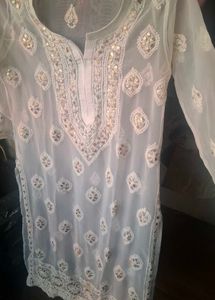 White chikankari / lucknowi Kurta