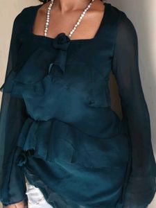 Elegant Sheer Ruffle Top