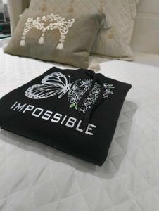 Black Butterfly Graphic Hoodie for Women