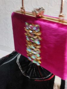 Pink Embellished Clutch