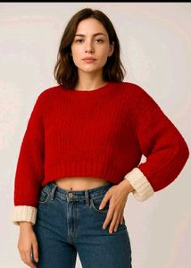 Red Cropped Sweater