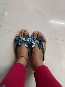 Cassiey Floral Bow Flip Flops