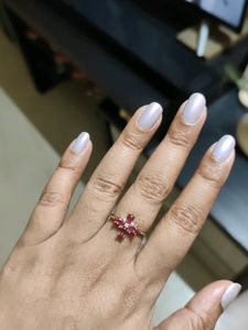 Pink Sapphire Flower Ring 92.5