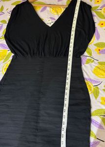 Black Mini Dress - V Neck